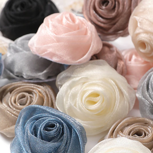 Organza tüll rózsa dísz pink pezsgő krém szürke óarany burgundí fekete - kellékek & szerszámok - méteráru - felvarrható, vasalható kellék - Meska.hu