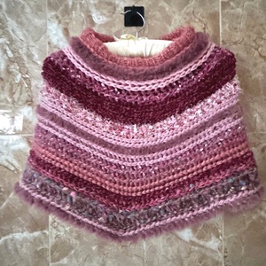 Horgolt kepp, puha magenta pink bordó meggyszínű körsál, nyakmelegítő vastag chunky fonalból - ruha & divat - sál, sapka, kendő - sál - Meska.hu