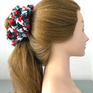 Egyedi kokárda Oriás Hajgumi hajdísz scrunchie bársony velvet horgolt konty hajtű lófarok - Meska.hu