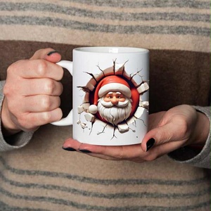 Elöl-hátul Télapó bögre - otthon & életmód - konyhafelszerelés, tálalás - tálalás - bögre & csésze - Meska.hu