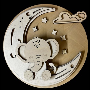 Elefánt a holdon babaszoba dekoráció (kérésre névvel), baba névtábla - baba - mama - babaszoba dekoráció - baba névtábla - Meska.hu