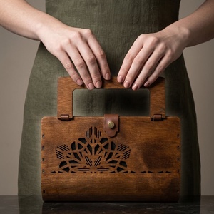 Lézervágott fa kézitáska - táska & tok - kézitáska & válltáska - kézitáska - Meska.hu