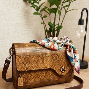 Lézervágott fa válltáska, Táska & Tok, Kézitáska & válltáska, Kézitáska, Famegmunkálás, MESKA