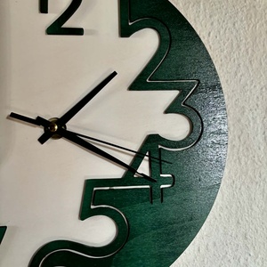 Absztrakt falióra (zöld fehér) - Meska.hu