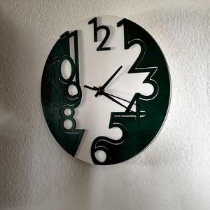 Absztrakt falióra (zöld fehér) - otthon & életmód - dekoráció - fali és függő dekoráció - falióra & óra - Meska.hu