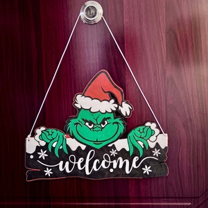 Grinch/Grincs ünnepi ajtódísz, kopogtató - Meska.hu