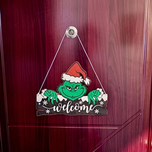 Grinch/Grincs ünnepi ajtódísz, kopogtató - otthon & életmód - dekoráció - ajtó- és ablak dekoráció - ajtódísz & kopogtató - Meska.hu
