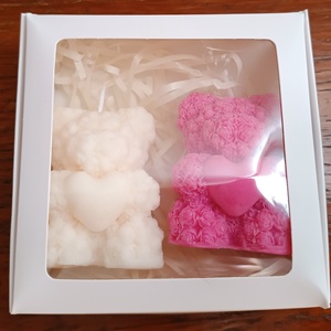 Szója Rózsamaci gyertya díszcsomagolásban, Anyák napjára - kellékek & szerszámok - dekorációs kellékek - dekorációs gyertya - Meska.hu