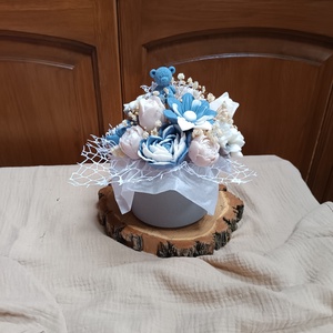 Szójaviasz virágbox kerámia kaspóban, Anyák Napjára, Kellékek & szerszámok, Vegyes alapanyag, Gyertya alapanyag, Szójaviasz gyertya alapanyag, Gyertya-, mécseskészítés, MESKA