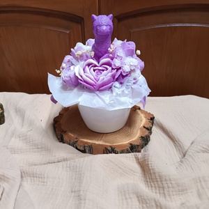 Szójaviasz virágbox műanyag kaspóban, anyák napjára, Kellékek & szerszámok, Dekorációs kellékek, Dekorációs gyertya, Gyertya-, mécseskészítés, MESKA