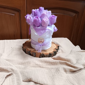 Szójaviasz virágbox papírdobozban, Anyák Napjára, Kellékek & szerszámok, Dekorációs kellékek, Dekorációs gyertya, Gyertya-, mécseskészítés, MESKA