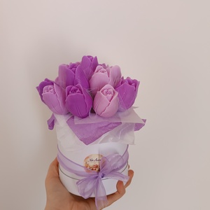 Szójaviasz virágbox papírdobozban, Anyák Napjára - kellékek & szerszámok - dekorációs kellékek - dekorációs gyertya - Meska.hu