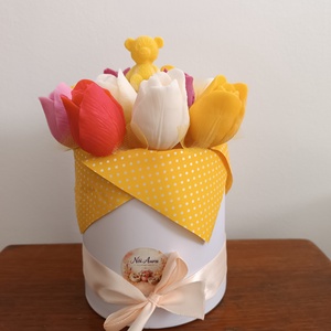 Szójaviasz virágbox papírdobozban, anyák napjára, Kellékek & szerszámok, Dekorációs kellékek, Dekorációs gyertya, Gyertya-, mécseskészítés, MESKA