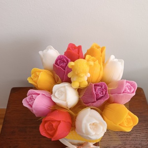 Szójaviasz virágbox papírdobozban, anyák napjára - kellékek & szerszámok - dekorációs kellékek - dekorációs gyertya - Meska.hu