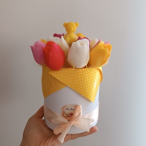 Szójaviasz virágbox papírdobozban, anyák napjára - kellékek & szerszámok - dekorációs kellékek - dekorációs gyertya - Meska.hu