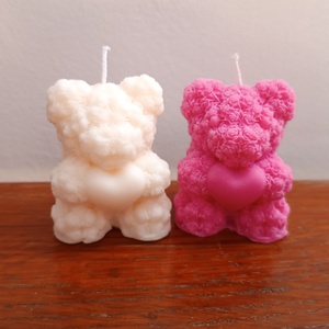 Szójaviasz Rózsa Maci Gyertya Anyák Napjára, Kellékek & szerszámok, Dekorációs kellékek, Dekorációs gyertya, Gyertya-, mécseskészítés, MESKA