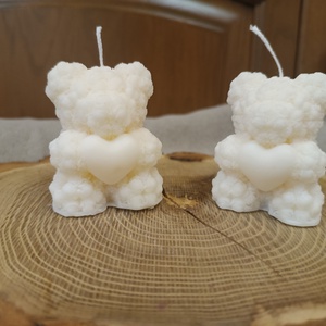 Szójaviasz Rózsa Maci Gyertya Anyák Napjára - kellékek & szerszámok - dekorációs kellékek - dekorációs gyertya - Meska.hu