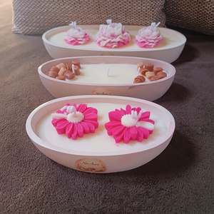 Málnás panna cotta illatú szójaviasz gyertyatál  - otthon & életmód - gyertya, illat, aroma - gyertya - Meska.hu