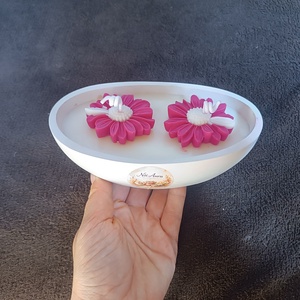 Málnás panna cotta illatú szójaviasz gyertyatál  - Meska.hu