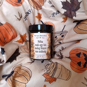 Őszi feliratos szójaviasz illatgyertya 180ml (többféle illat) - otthon & életmód - gyertya, illat, aroma - gyertya - Meska.hu