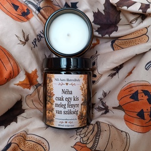 Őszi feliratos szójaviasz illatgyertya 180ml (többféle illat) - Meska.hu
