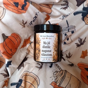 Őszi feliratos szójaviasz illatgyertya 180ml (többféle illat) - Meska.hu