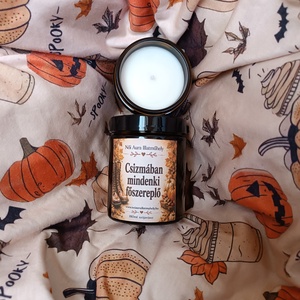 Őszi feliratos szójaviasz illatgyertya 180ml (többféle illat) - otthon & életmód - gyertya, illat, aroma - gyertya - Meska.hu