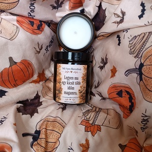 Őszi feliratos szójaviasz illatgyertya 180ml (többféle illat) - otthon & életmód - gyertya, illat, aroma - gyertya - Meska.hu