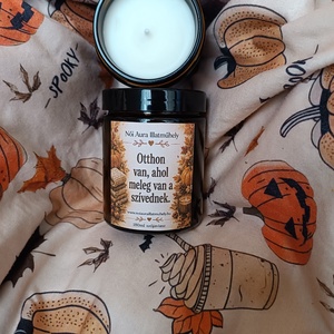 Őszi feliratos szójaviasz illatgyertya 180ml (többféle illat) - otthon & életmód - gyertya, illat, aroma - gyertya - Meska.hu