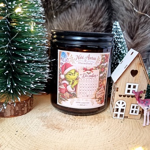 Grincs karácsonyi illatgyertya díszdobozban, Karácsony, Karácsonyi lakásdekoráció, Karácsonyi illatgyertya, mécses, Gyertya-, mécseskészítés, MESKA