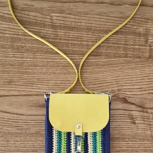 Csíkos mini oldaltáska, Táska & Tok, Kézitáska & válltáska, Vállon átvethető táska, Horgolás, MESKA