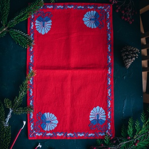 Hímzett textil tányéralátét, Otthon & Életmód, Tányér- és poháralátét, Konyhafelszerelés, tálalás, Tálalás, Hímzés, MESKA
