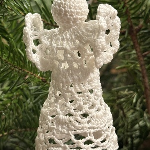 Horgolt angyalka karácsonyi dísz, Karácsony, Karácsonyi lakásdekoráció, Karácsonyfadíszek, , MESKA