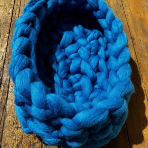 Merinói gyapjú kisállat kosár , Otthon & Életmód, Macska fekhely, Kötés, MESKA