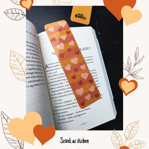 Szívek az őszben könyvjelző, Könyv & Zene, Könyvjelző, Fotó, grafika, rajz, illusztráció, MESKA