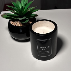 Obsidian Fire  Illatos szójagyertya fekete tartóban - otthon & életmód - gyertya, illat, aroma - gyertya - Meska.hu