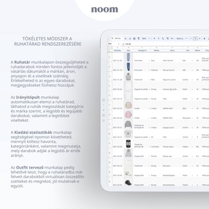 Ruhatár követő, Gardrób követő Google Táblázatok Sablon, Letölthető Digitális követő és tervező - diy (csináld magad) - szabásminta, útmutató - Meska.hu