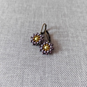 Hanni - Lila/zöld fülbevaló - Meska.hu