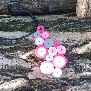 Pink medál  - ékszer - nyaklánc - medálos nyaklánc - Meska.hu