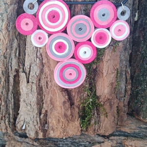 Pink háromszög  - ékszer - nyaklánc - medálos nyaklánc - Meska.hu
