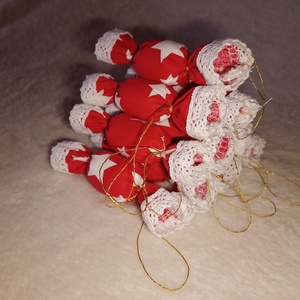 Textil szaloncukor, Karácsony, Karácsonyi lakásdekoráció, Karácsonyi lakásdíszek, Varrás, MESKA