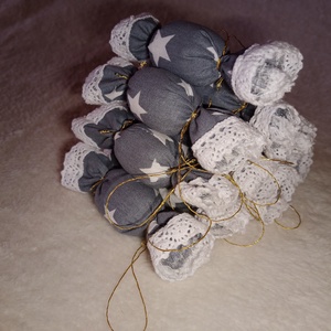 Textil szaloncukor, Karácsony, Karácsonyi lakásdekoráció, Karácsonyfadíszek, Varrás, MESKA