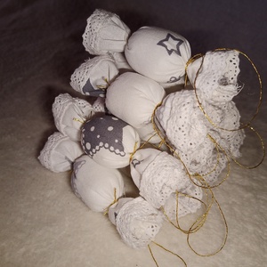 Textil szaloncukor, Karácsony, Karácsonyi lakásdekoráció, Karácsonyfadíszek, Varrás, MESKA