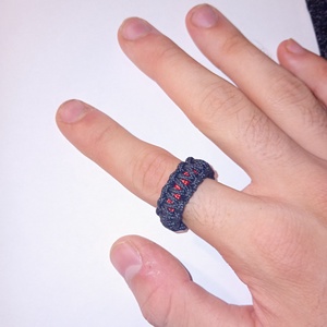 Paracord gyűrű cobra mintával - ékszer - gyűrű - fonódó gyűrű - Meska.hu