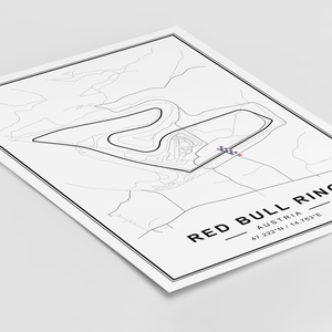 Forma 1, Formula 1, Red Bull Ring autóverseny pálya poszter, falikép, pálya térkép, Red Bull Ring racing track, circuit - otthon & életmód - dekoráció - kép & falikép - Meska.hu