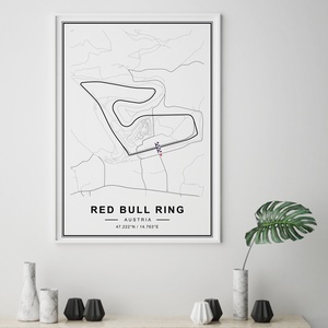 Forma 1, Formula 1, Red Bull Ring autóverseny pálya poszter, falikép, pálya térkép, Red Bull Ring racing track, circuit - otthon & életmód - dekoráció - kép & falikép - Meska.hu