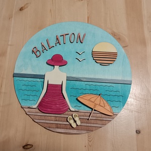 Retro hangulatú balatoni kép - otthon & életmód - dekoráció - kép & falikép - fából készült kép - Meska.hu