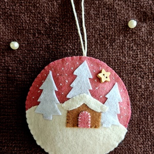 Téli táj dísz - karácsony - karácsonyi lakásdekoráció - karácsonyfadíszek - Meska.hu