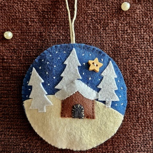 Téli táj dísz - karácsony - karácsonyi lakásdekoráció - karácsonyfadíszek - Meska.hu