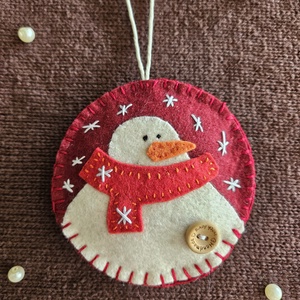 Hóemberke, Karácsony, Karácsonyi lakásdekoráció, Karácsonyfadíszek, Hímzés, Varrás, MESKA